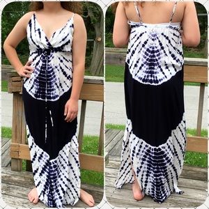 Navy/White TieDye Maxidress! NEW